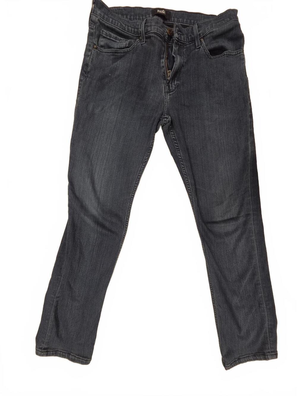 PAIGE Federal Slim Straight Jeans Mens Size 32 Dark Wash Stretch Made in USA